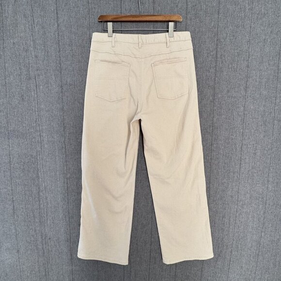 Hot Lava Spring Dream Jean - Cream Wide Straight Leg High Rise Side Zip Size XL - Picture 3 of 10